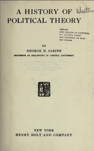 Cover of Xi yang zheng zhi si xiang shi