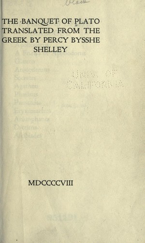 Cover of The banquet of Plato