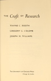 The craft of research