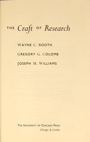 Cover of The craft of research