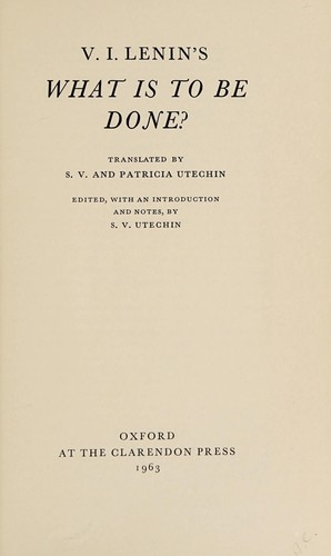 Cover of What is to be done?