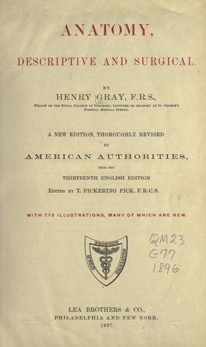 Cover of Anatomy, descriptive and surgical