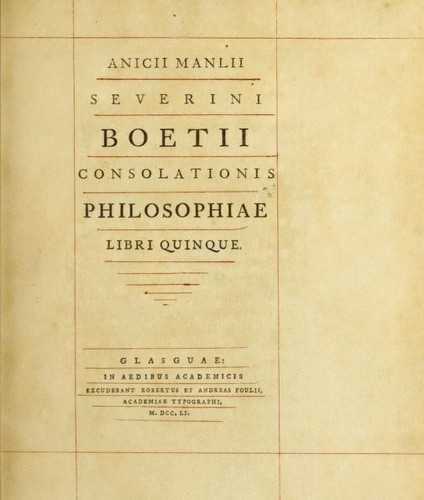 Cover of De consolatione philosophiae