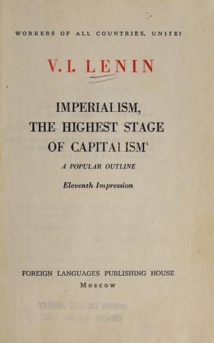 Cover of Imperialism, the highest stage of capitalism