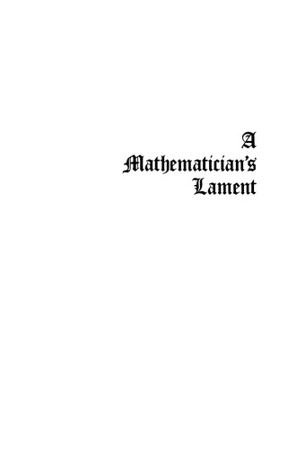 Cover of A Mathematician's Lament